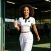 Custom Cropped Colorblock Embroidered Polo Shirt - Style 89D2B3 Custom Cropped Colorblock Embroidered Polo Shirt - Style 89D2B3
