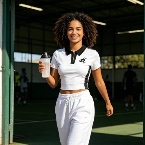 Custom Cropped Colorblock Embroidered Polo Shirt - Style 89D2B3 Custom Cropped Colorblock Embroidered Polo Shirt - Style 89D2B3