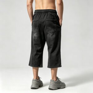 Custom Washed Cropped Flare Drawstring Sweatpants - Style E7507B