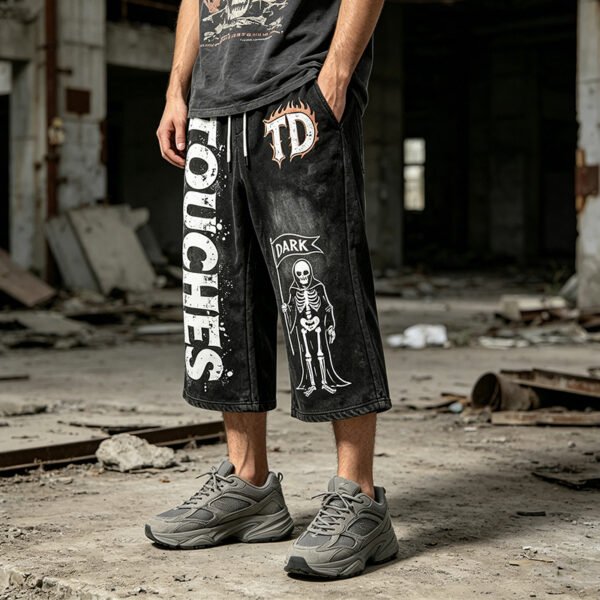 Custom Washed Cropped Flare Drawstring Sweatpants - Style E7507B - product detail view 3 Custom Washed Cropped Flare Drawstring Sweatpants - Style E7507B - product detail view 3