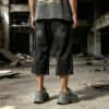 Custom Washed Cropped Flare Drawstring Sweatpants - Style E7507B - product detail view 4 Custom Washed Cropped Flare Drawstring Sweatpants - Style E7507B - product detail view 4