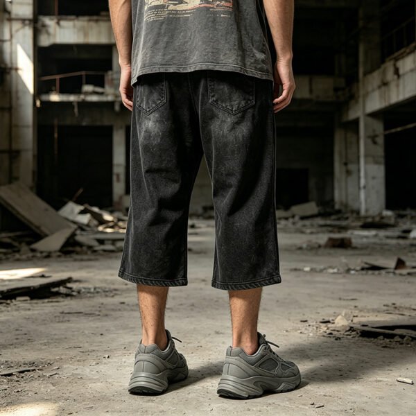 Custom Washed Cropped Flare Drawstring Sweatpants - Style E7507B - product detail view 4 Custom Washed Cropped Flare Drawstring Sweatpants - Style E7507B - product detail view 4