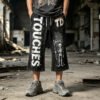 Custom Washed Cropped Flare Drawstring Sweatpants - Style E7507B - product detail view 5 Custom Washed Cropped Flare Drawstring Sweatpants - Style E7507B - product detail view 5