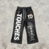Custom Washed Cropped Flare Drawstring Sweatpants - Style E7507B - product detail view 10 Custom Washed Cropped Flare Drawstring Sweatpants - Style E7507B - product detail view 10