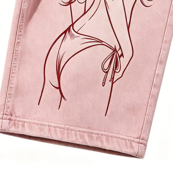 Custom Cropped Washed Graphic Pants - Style 0BA764
