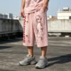 Custom Cropped Washed Graphic Pants - Style 0BA764 - product detail view 3