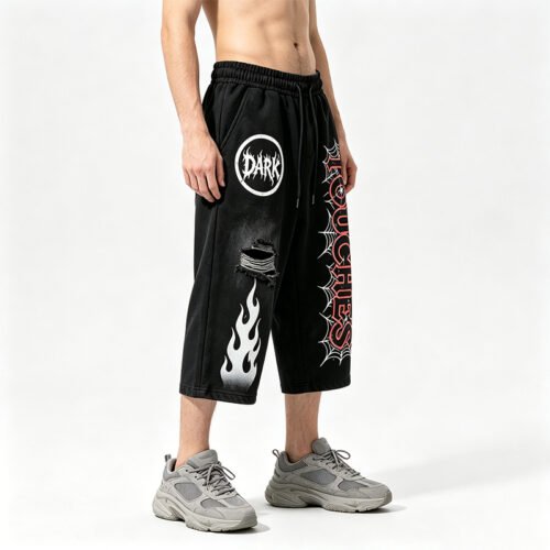 Custom Cropped Graphic Streetwear Sweatpants - Style F09BBC