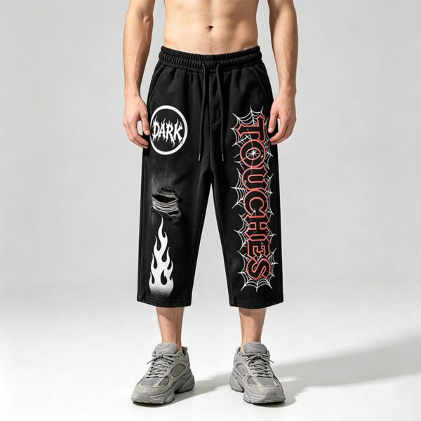 Custom Cropped Graphic Streetwear Sweatpants - Style F09BBC - product detail view 8 Custom Cropped Graphic Streetwear Sweatpants - Style F09BBC - product detail view 8