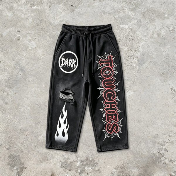 Custom Cropped Graphic Streetwear Sweatpants - Style F09BBC - product detail view 10 Custom Cropped Graphic Streetwear Sweatpants - Style F09BBC - product detail view 10