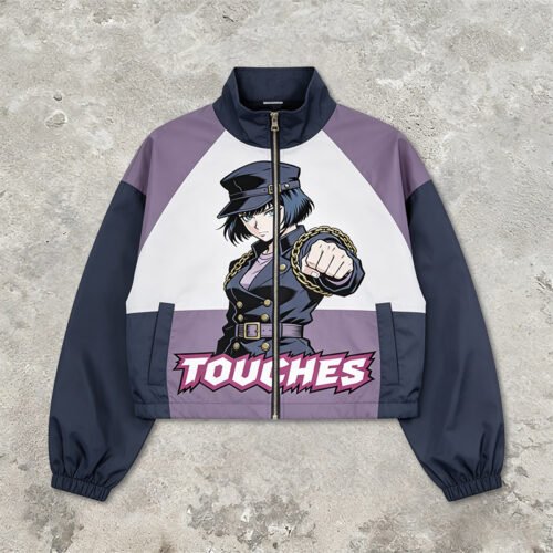 Custom Cropped Color-Block Graphic Windbreaker VW-WB-1407 - Style A14079