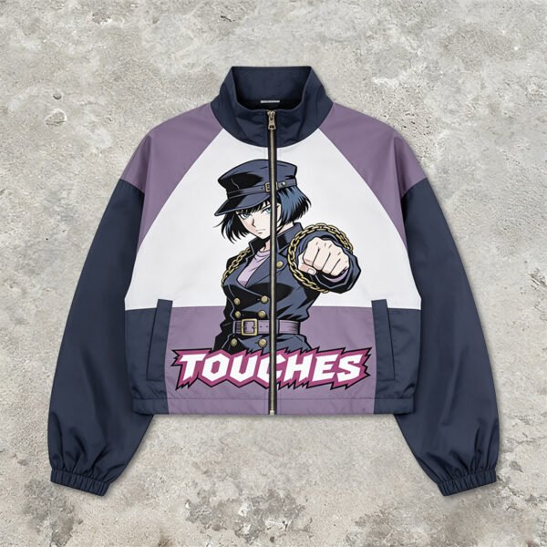 Custom Cropped Color-Block Graphic Windbreaker VW-WB-1407 - Style A14079