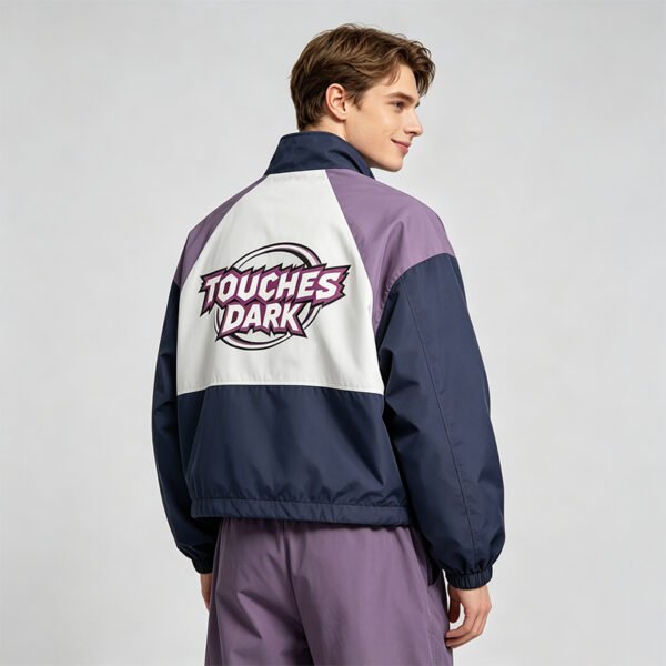 Custom Cropped Color-Block Graphic Windbreaker VW-WB-1407 - Style A14079 - product detail view 4