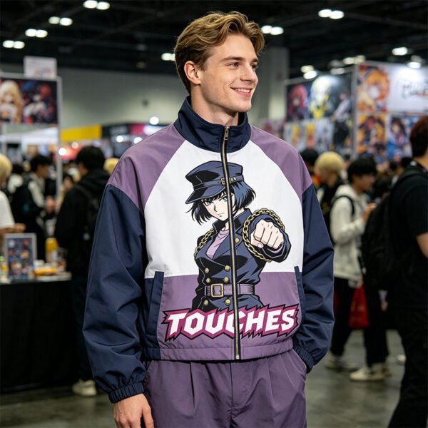 Custom Cropped Color-Block Graphic Windbreaker VW-WB-1407 - Style A14079 - product detail view 6