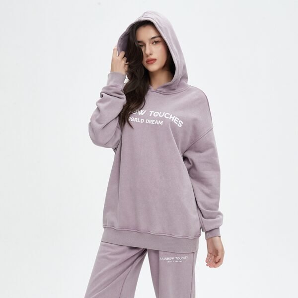Custom Women's Cropped High-Neck Hoodie Sweat Set - VWH-6910 - Style 6910E5 - product detail view 10 Custom Women's Cropped High-Neck Hoodie Sweat Set - VWH-6910 - Style 6910E5 - product detail view 10