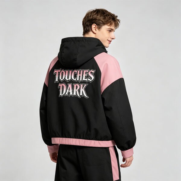 Custom Cropped Hooded Color-Block Zip Jacket - Style FE6DE6 Custom Cropped Hooded Color-Block Zip Jacket - Style FE6DE6