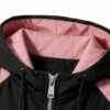 Custom Cropped Hooded Color-Block Zip Jacket - Style FE6DE6 - product detail view 7 Custom Cropped Hooded Color-Block Zip Jacket - Style FE6DE6 - product detail view 7