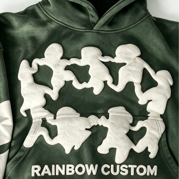 Custom Cropped Boxy Puff-Print Pullover Hoodie - Style 10460E - product detail view 2
