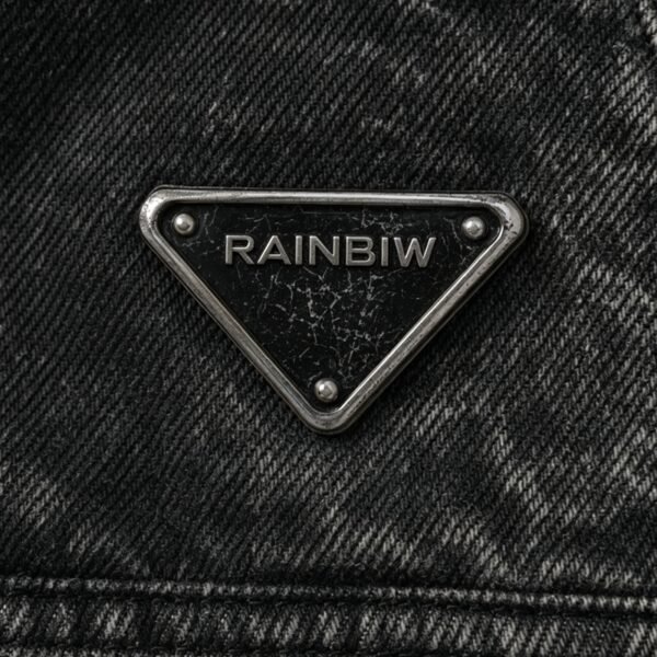 Custom Cropped Rivet Strap Washed Jacket - Style F45889 Custom Cropped Rivet Strap Washed Jacket - Style F45889