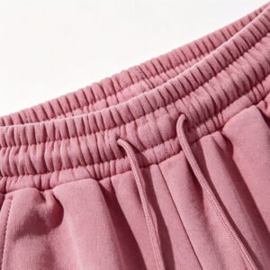 Close-up of custom drawcord cropped streetwear pants