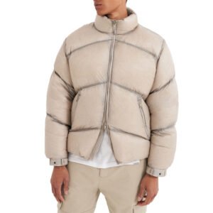 Men's short panel-aligned puffer jacket