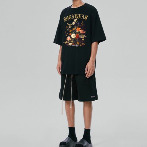 Custom Dark Floral Direct Print Streetwear T-Shirt - Style 905F10 Custom Dark Floral Direct Print Streetwear T-Shirt - Style 905F10