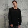 Custom Dark Motif Open-Knit Crewneck Sweater - Style 7B9866 - product detail view 2