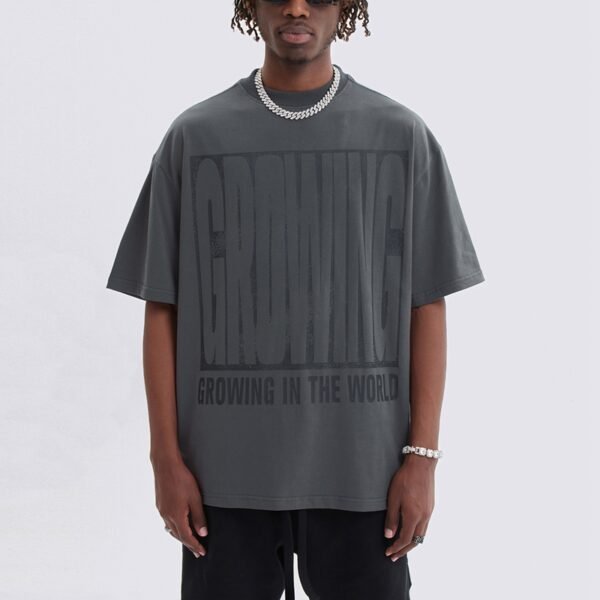 Custom Dark Oversized Tonal Graphic T-Shirt - Style B2D10D - product detail view 3