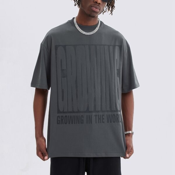 Custom Dark Oversized Tonal Graphic T-Shirt - Style B2D10D - product detail view 4