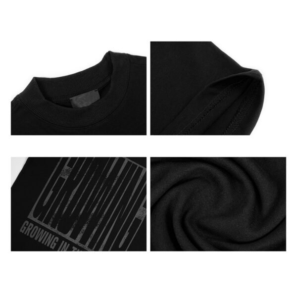 Custom Dark Oversized Tonal Graphic T-Shirt - Style B2D10D - product detail view 6