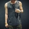 Custom Dark Wash Oversized Sleeveless Tank Top - Style D70324 Custom Dark Wash Oversized Sleeveless Tank Top - Style D70324