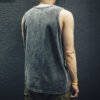 Custom Dark Wash Oversized Sleeveless Tank Top - Style D70324 - product detail view 7 Custom Dark Wash Oversized Sleeveless Tank Top - Style D70324 - product detail view 7