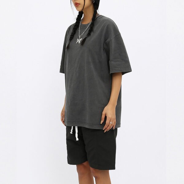 Custom Dark-Washed Heavyweight Oversized T-Shirt - Style 04222B - product detail view 2 Custom Dark-Washed Heavyweight Oversized T-Shirt - Style 04222B - product detail view 2