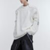 Custom Deconstructed Zip-Trim Rib Knit Sweater - Style 55F1AB - product detail view 5 Custom Deconstructed Zip-Trim Rib Knit Sweater - Style 55F1AB - product detail view 5
