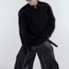 Custom Deconstructed Zip-Trim Rib Knit Sweater - Style 55F1AB - product detail view 6 Custom Deconstructed Zip-Trim Rib Knit Sweater - Style 55F1AB - product detail view 6