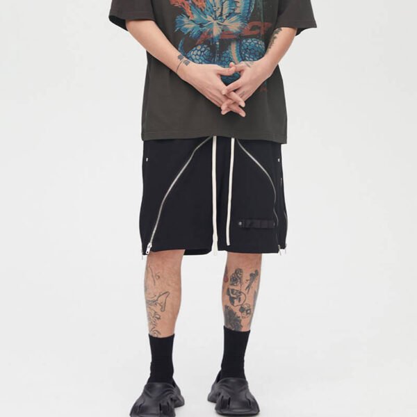 Custom Diagonal-Zip Rivet Utility Shorts CUS2404S230038 - Style 8E09FB - product detail view 2