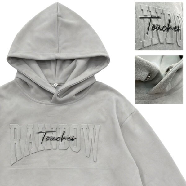 Custom Directional-Pile Embossed Pullover Hoodie - Style 96BD4F - product detail view 2 Custom Directional-Pile Embossed Pullover Hoodie - Style 96BD4F - product detail view 2
