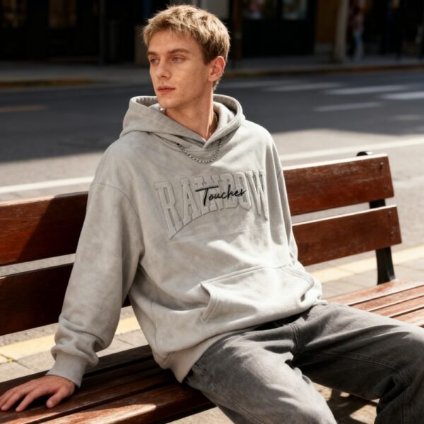 Custom Directional-Pile Embossed Pullover Hoodie - Style 96BD4F - product detail view 6 Custom Directional-Pile Embossed Pullover Hoodie - Style 96BD4F - product detail view 6