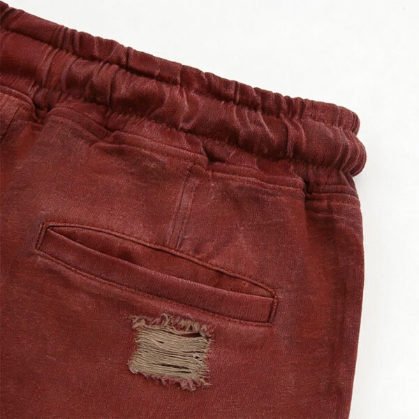 Custom Distressed Applique Graphic Fleece Shorts - Style 118805 - product detail view 6 Custom Distressed Applique Graphic Fleece Shorts - Style 118805 - product detail view 6