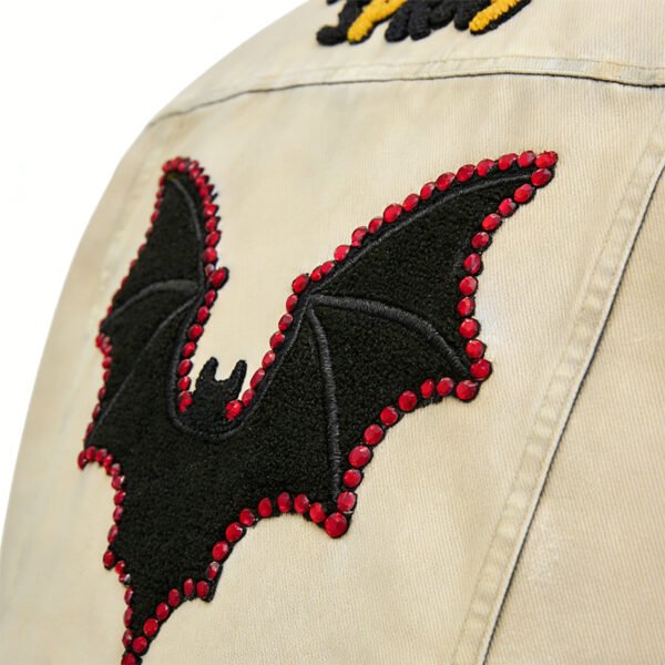 Custom Distressed Applique Workwear Jacket - Style 2BA18C - product detail view 3