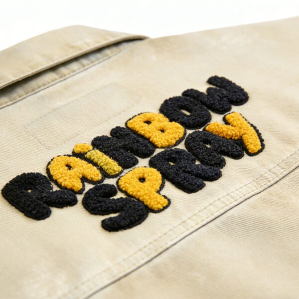 Custom Distressed Applique Workwear Jacket - Style 2BA18C - product detail view 5