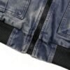 Custom Two-Tone Distressed Baseball Jacket 704-03 - Style D3A049 - product detail view 2 Custom Two-Tone Distressed Baseball Jacket 704-03 - Style D3A049 - product detail view 2