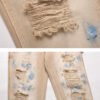 Custom Distressed Beige Denim Jeans 9B5750C - Style 9B5750 - product detail view 4