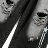 Custom Washed Graphic Distressed Capri Denim Pants - Style ED447C - product detail view 4