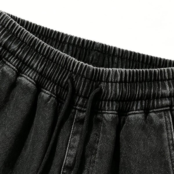 Custom Washed Graphic Distressed Capri Denim Pants - Style ED447C - product detail view 5