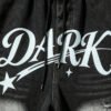 Custom Washed Graphic Distressed Capri Denim Pants - Style ED447C - product detail view 6