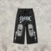 Custom Washed Graphic Distressed Capri Denim Pants - Style ED447C - product detail view 10