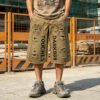Custom Distressed Applique Cargo Capri Pants | B08A4044765D24C3 - Style B08A40 - product detail view 4