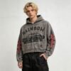 Custom Cropped Washed Graphic Zip Hoodie - Style 11B400 - product detail view 6 Custom Cropped Washed Graphic Zip Hoodie - Style 11B400 - product detail view 6