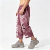 Custom Distressed Spray-Dye Cropped Graphic Pants - Style 4012A7