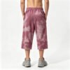 Custom Distressed Spray-Dye Cropped Graphic Pants - Style 4012A7 - product detail view 2